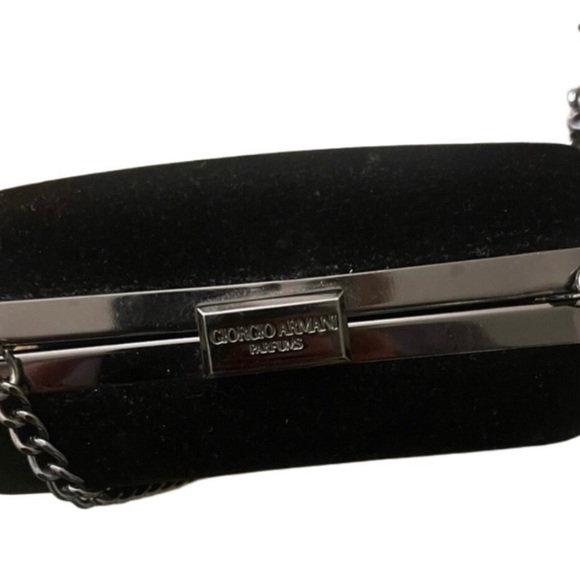 ARMANI Parfumes Black Velvet & Gun Metal Mini Box Purse Micro Evening Bag - Picture 9 of 11
